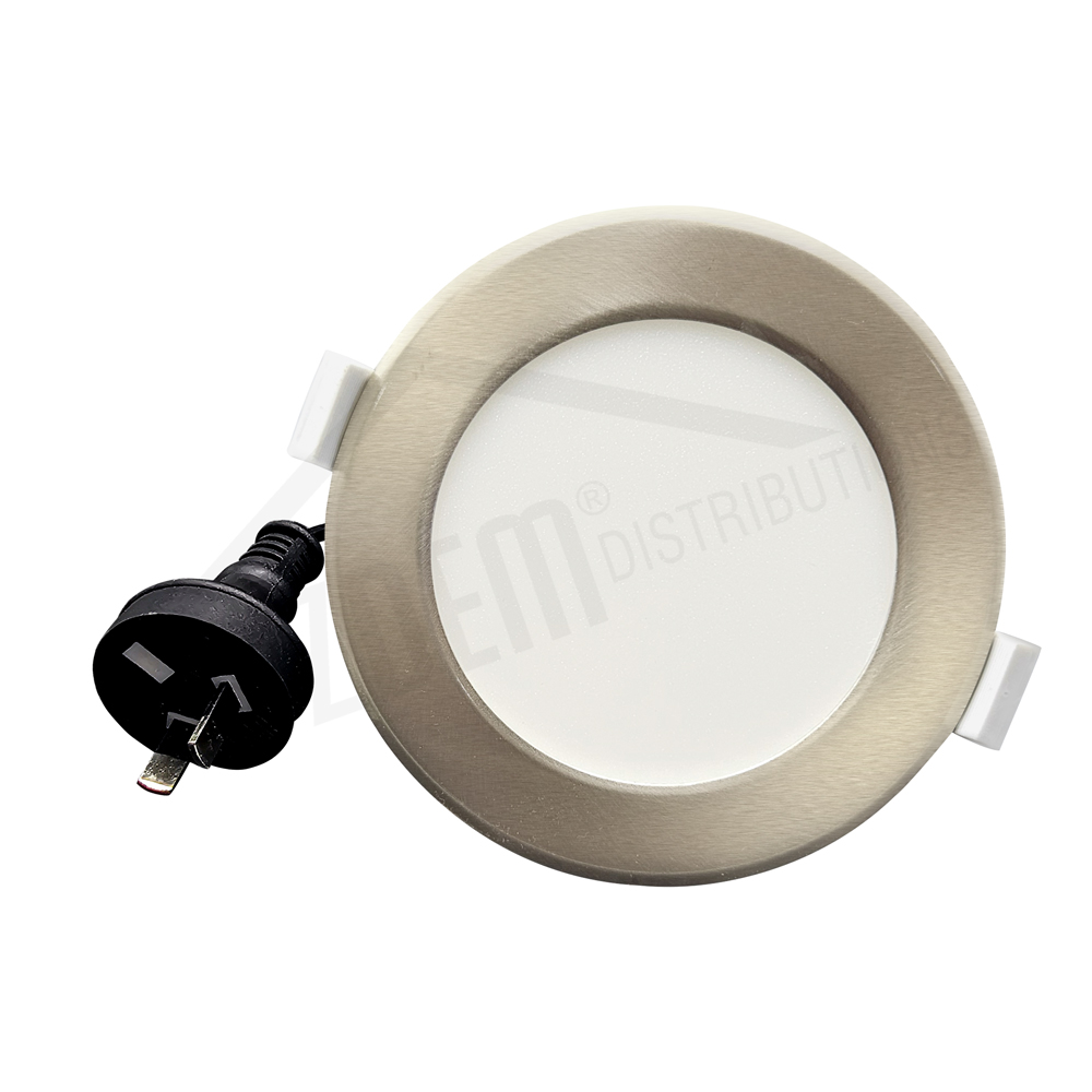 10W Satin Chrome Dimmable Tri Color SMD LED Downlight Kit | 90mm Cutout