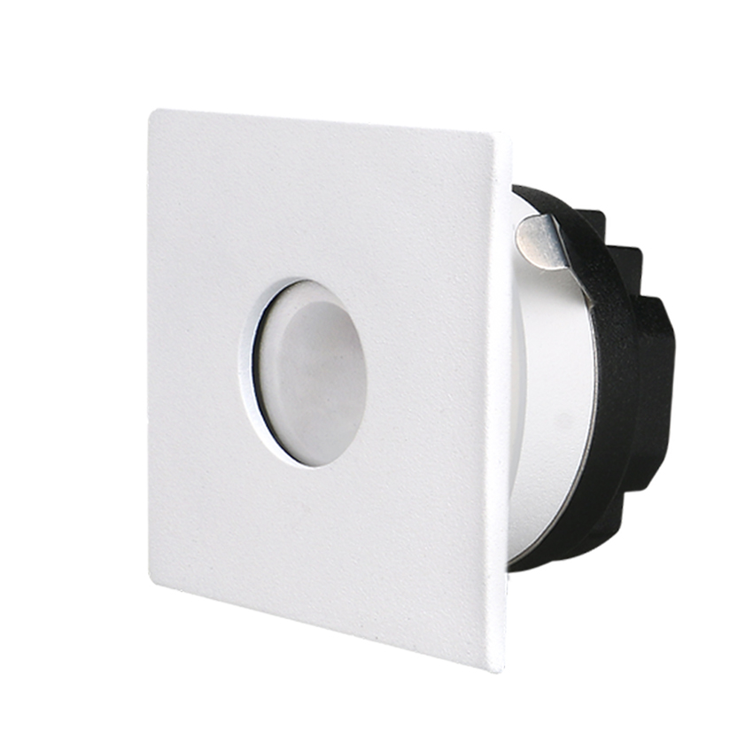 3W White Square Tri Color Flush LED Step Light | 45mm Cutout 