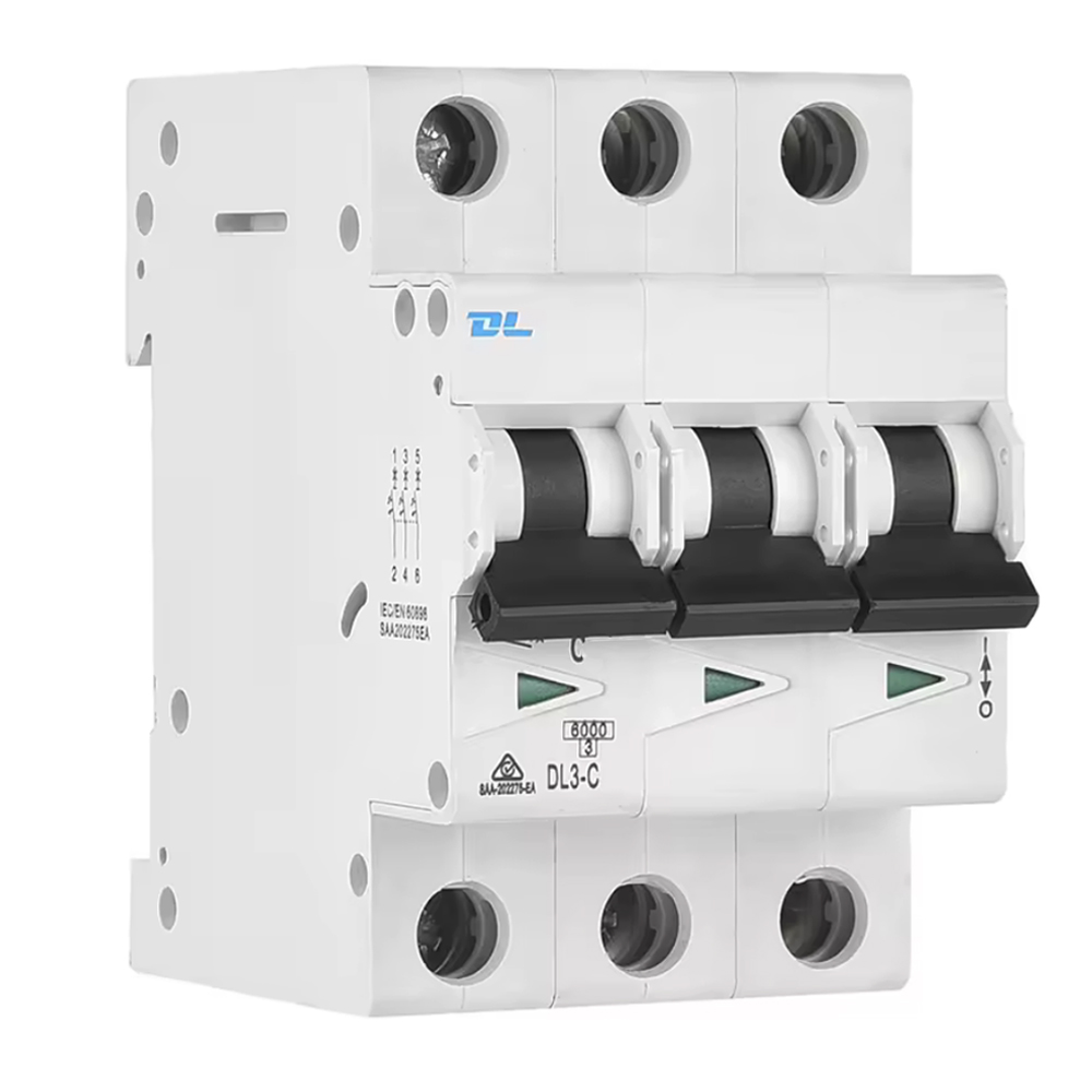 DL 3 Pole 63A Miniature Circuit Breaker C Curve 6kA 415V