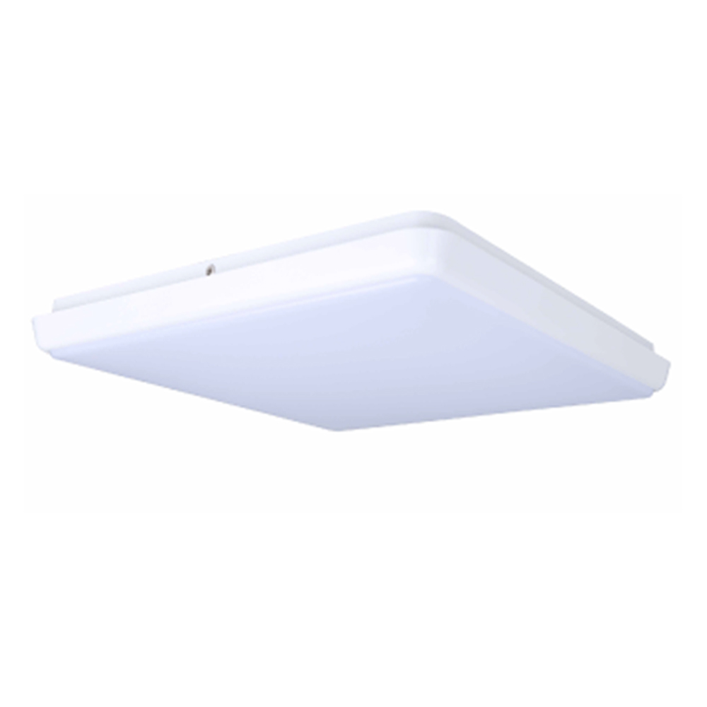 30W Square Slimline Tri Color Dimmable LED Ceiling Oyster Light | 370mm